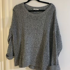 Madewell Gray Oversized Knit Sweater